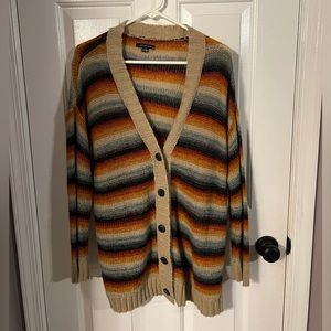 American Eagle button down multi stripe sweater
